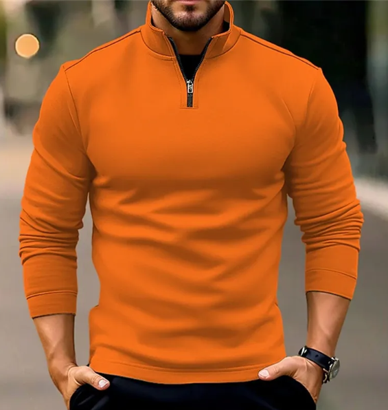 Thumbnail: Long-sleeve Zipper Men's Sports Polo Shirt
