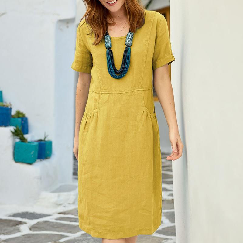Thumbnail: Spring Summer Women's Casual Loose Pocket Dress