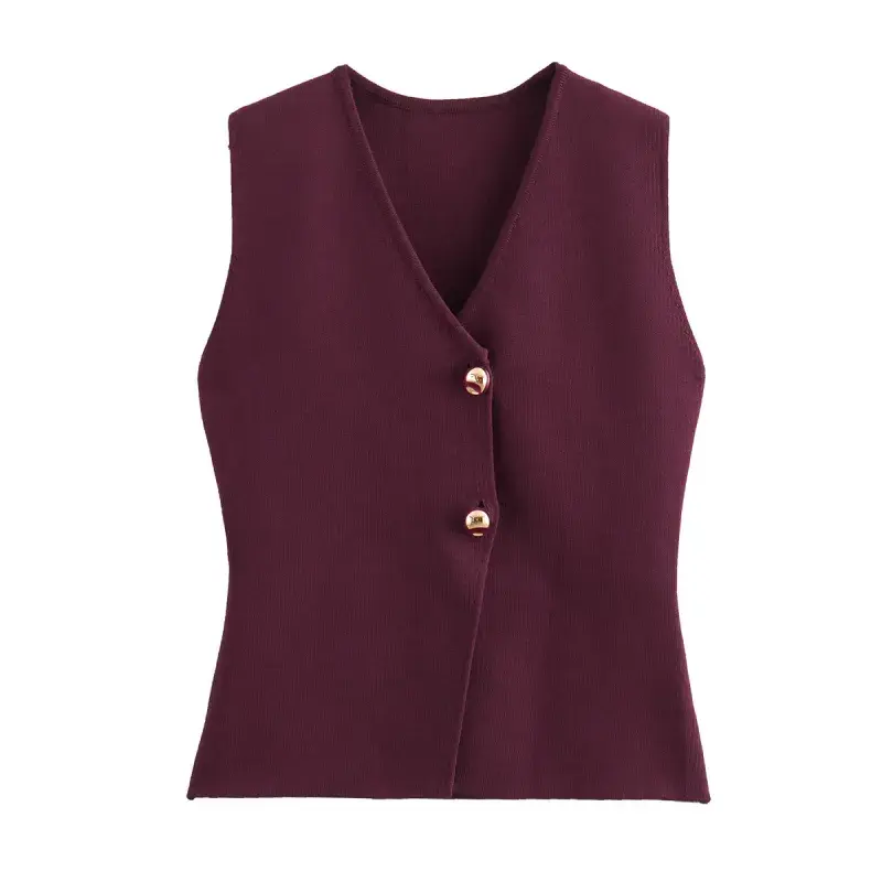Thumbnail: Fashionable Knitted Vest Women's Sweater Cardigan