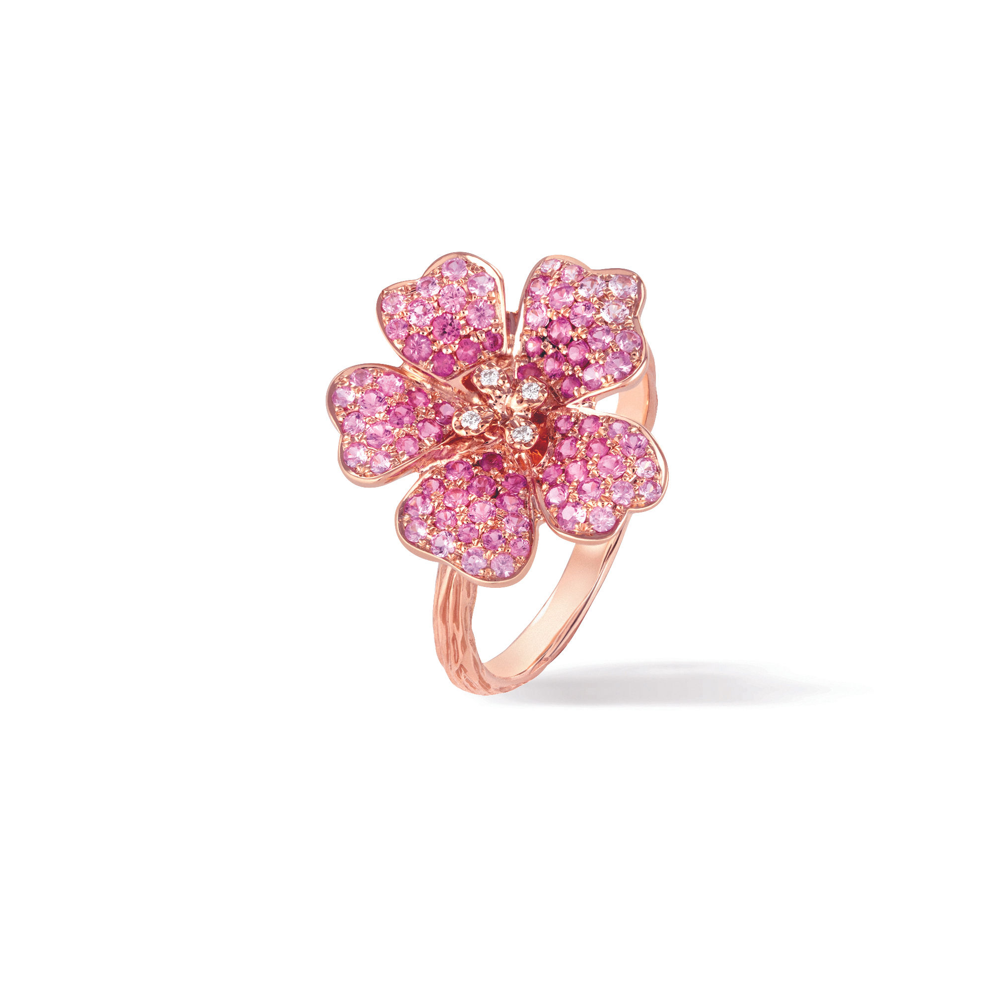 pink cherry blossom large flower ring
