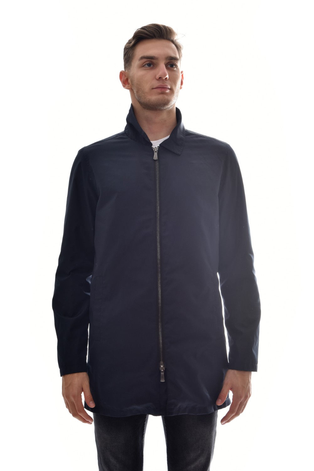 Мужская весенняя хлопковая куртка, бомбер Scanndi Finland BM2959 (темно синий)