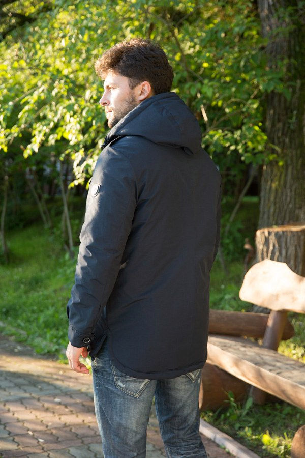 Мужская осенняя финская парка Scanndi finland CM2819 темно-синий