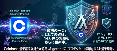 Coinbaseの論文「量子コンピューティングとブロックチェーン」にてAlgorandが特集される