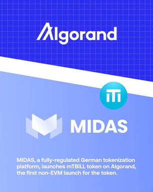 完全に規制されたドイツのトークン化プラットフォームMidas、アルゴランドでmTBILLトークンをローンチ