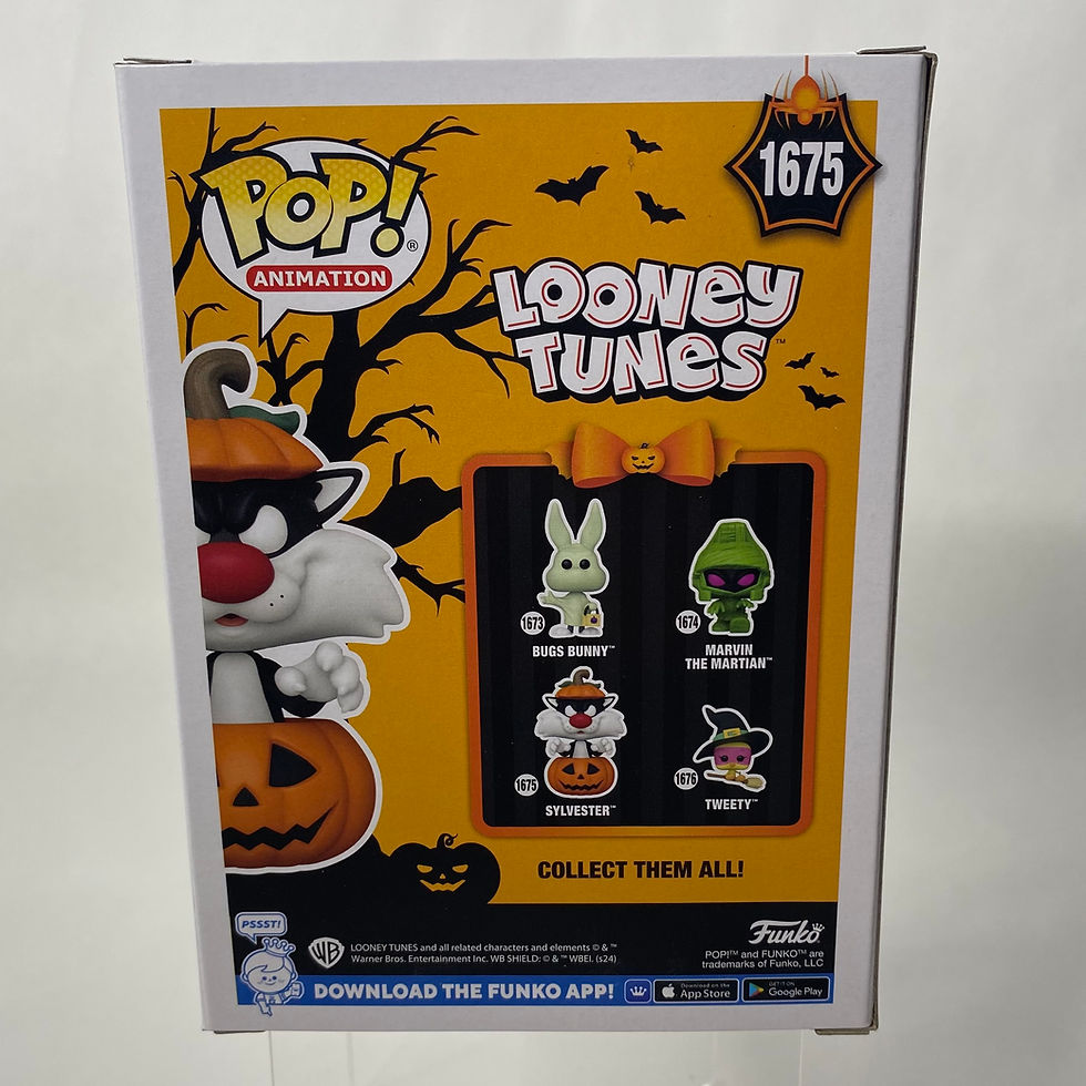 Thumbnail: Looney Tunes Halloween Sylvester (Pumpkin) Funko Pop! Vinyl Figure #1675 Back
