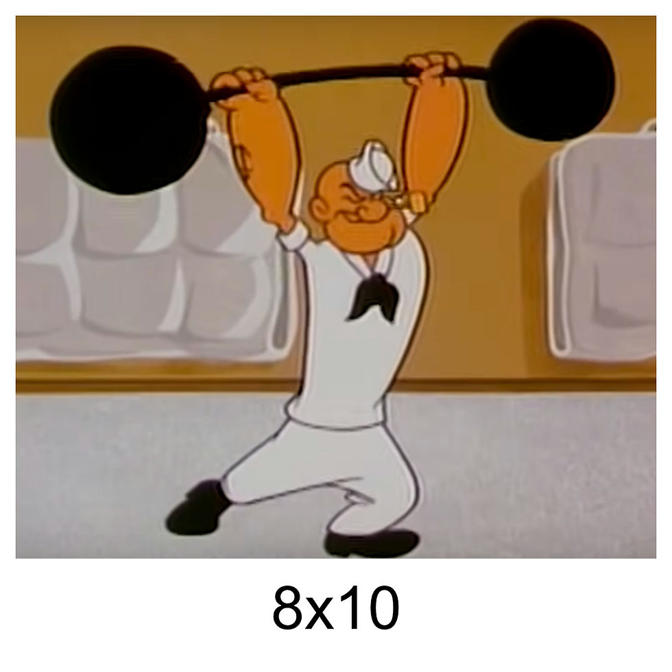 Thumbnail: Popeye The Sailor Man Lifting 4x6/8x10/11x14 Glossy Print Photo