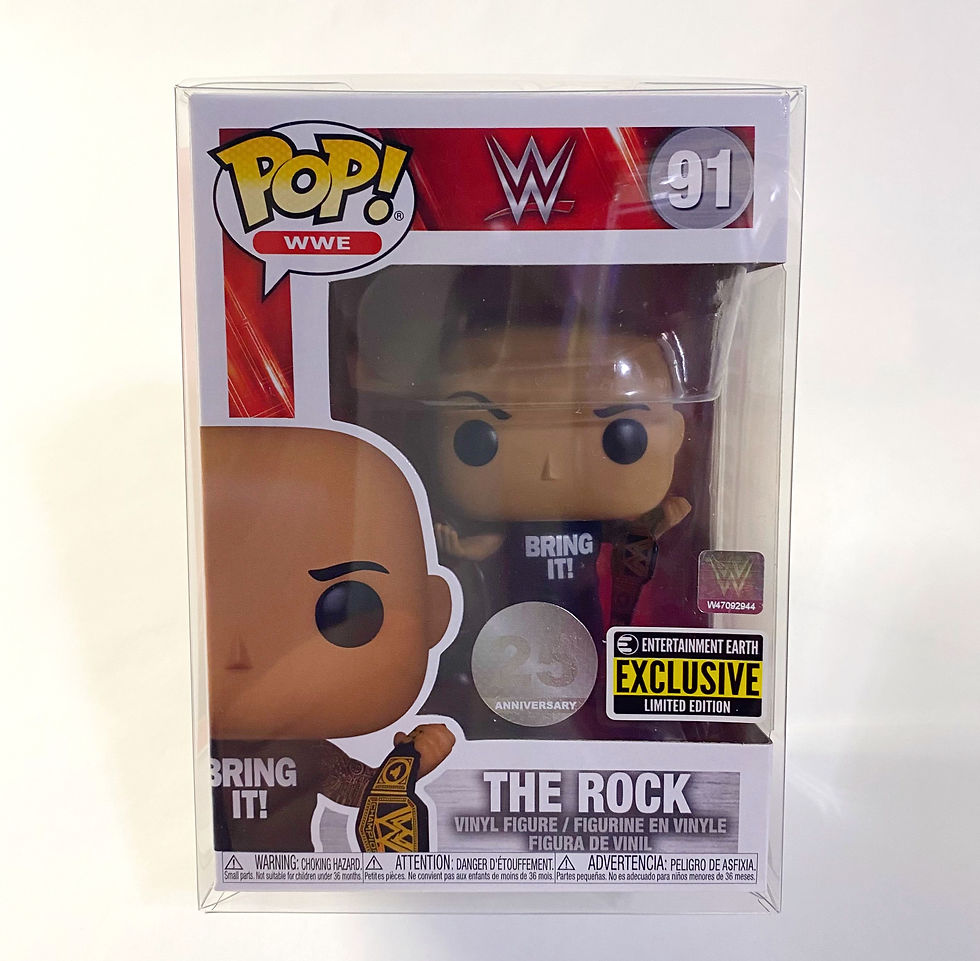 Thumbnail: LE WWE The Rock w/ Championship Belt "Bring It" Funko Pop Figure #91 in Protector