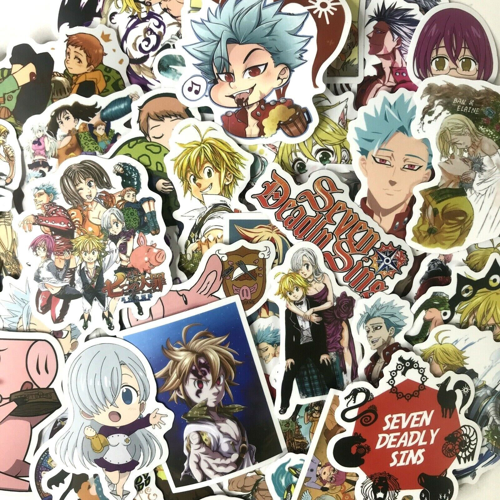 50pc Seven Deadly Sins Laptop Notebook Skateboard Water Bottle Sticker Pack