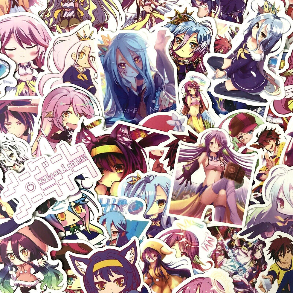 Random 50 Piece No Game No Life Phone Laptop Water Bottle Decal Sticker Pack