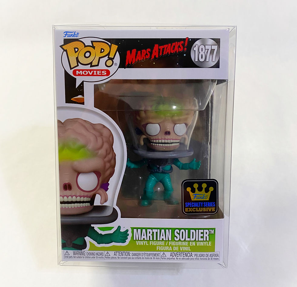 Thumbnail: Mars Attacks Martian Soldier Funko Pop! Vinyl Figure #1877 Specialty Series in Protector