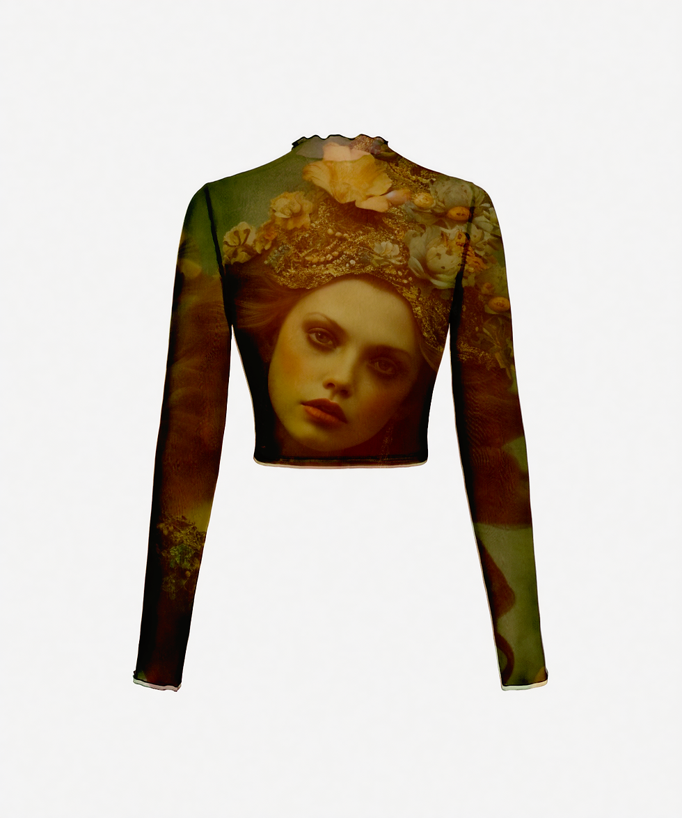 Thumbnail: Sailor's Lullaby Collaged Mesh Top