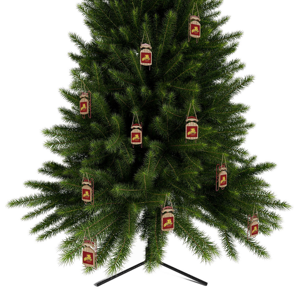 Thumbnail: B.GINNINGS Club Sled Ornaments -Reproduction of the Original 1970 Ornaments