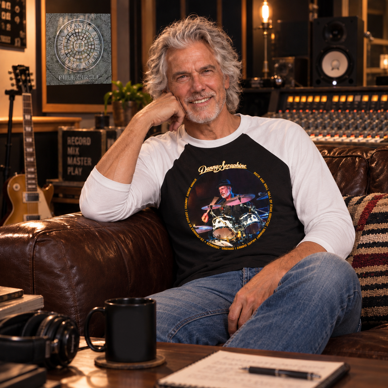 DANNY SERAPHINE on drums Men Bella+Canva Baseball Tee