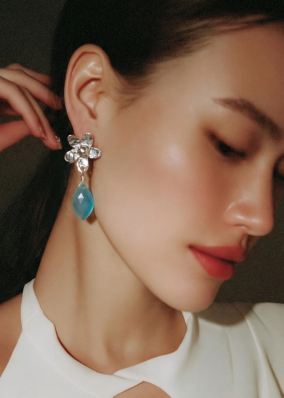 Thumbnail: Sterling and Gemstone Studded Earrings