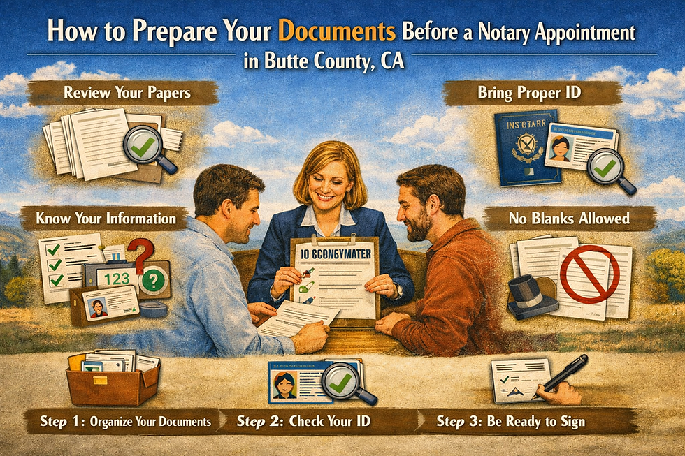 How to Prepare Your Documents Before a Notary Appointment in Butte County, CA