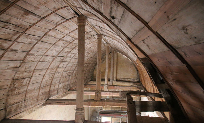 Voute en bois de l'église Saint-Lézin de Blosseville-sur-Mer