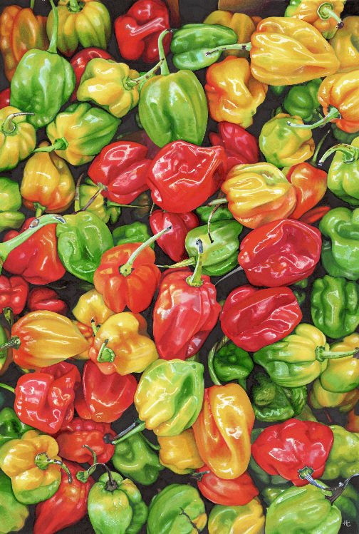 a pile of colourful peppers