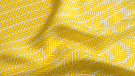 Herringbone silk scarf, canary yellow