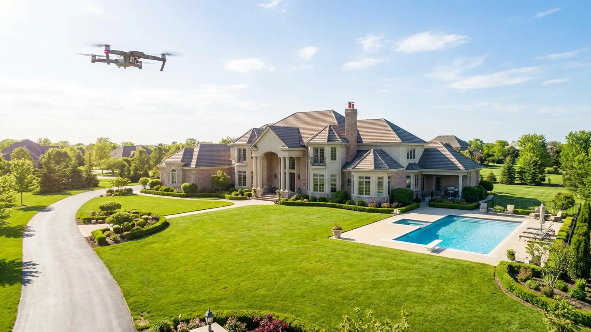 cinematic drone tour for luxury real estate
