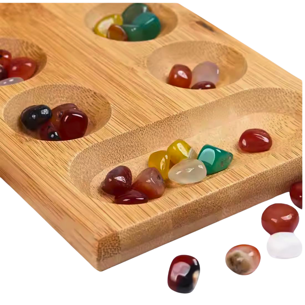 Thumbnail: Paljji Handicrafts Vamana Guntalu/Pallanghuzi/Mancala Wooden Board Game with Sea