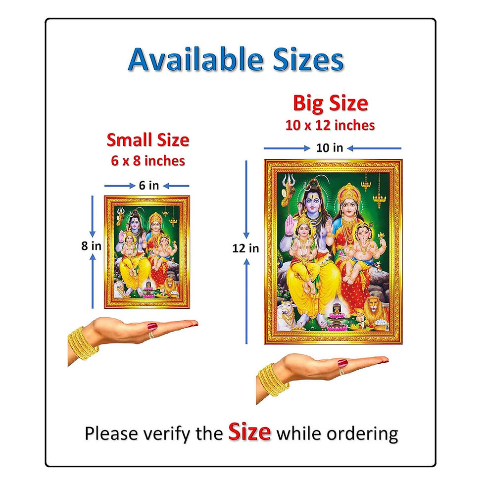 Thumbnail: Shiv Parivar Family Siva Parvati Lord Shiva Wall Painting Framed Home Decor
