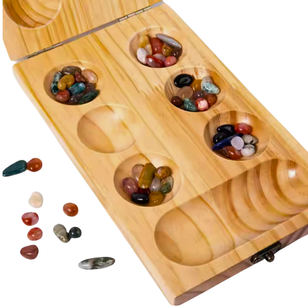 Thumbnail: Paljji Handicrafts Vamana Guntalu/Pallanghuzi/Mancala Wooden Board Game with Sea