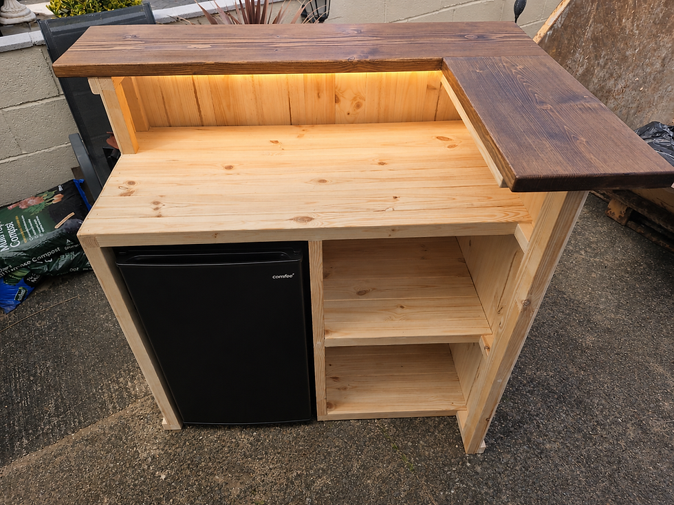 Thumbnail: Home Interior Bar Man Cave Wooden Pub Counter Reception Desk L Shaped 120cm x 80