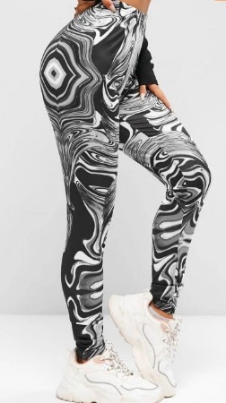 ZAFUL High Waist Agate Print L