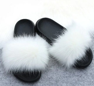 Faux Fur Casual Flat Slides