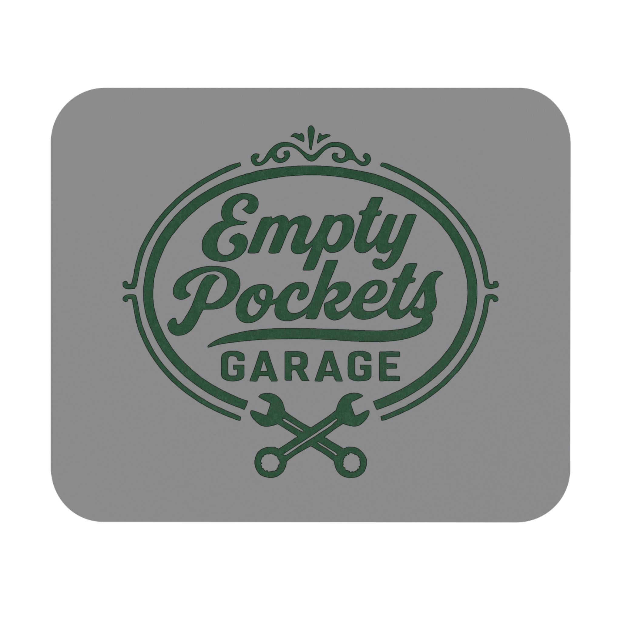 Empty Pockets Garage Mouse Pad — Mechanic Workshop Desk Mat
