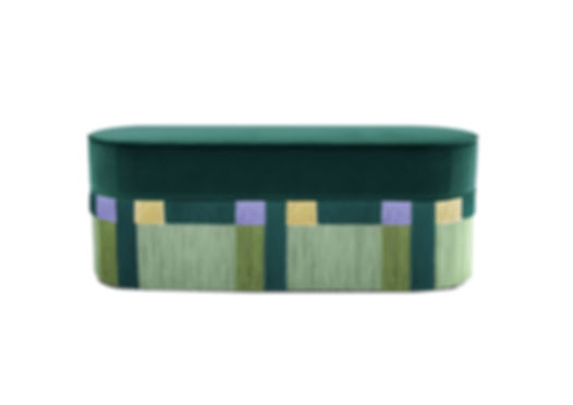 Dark Green Wien Long Oval Bench 130