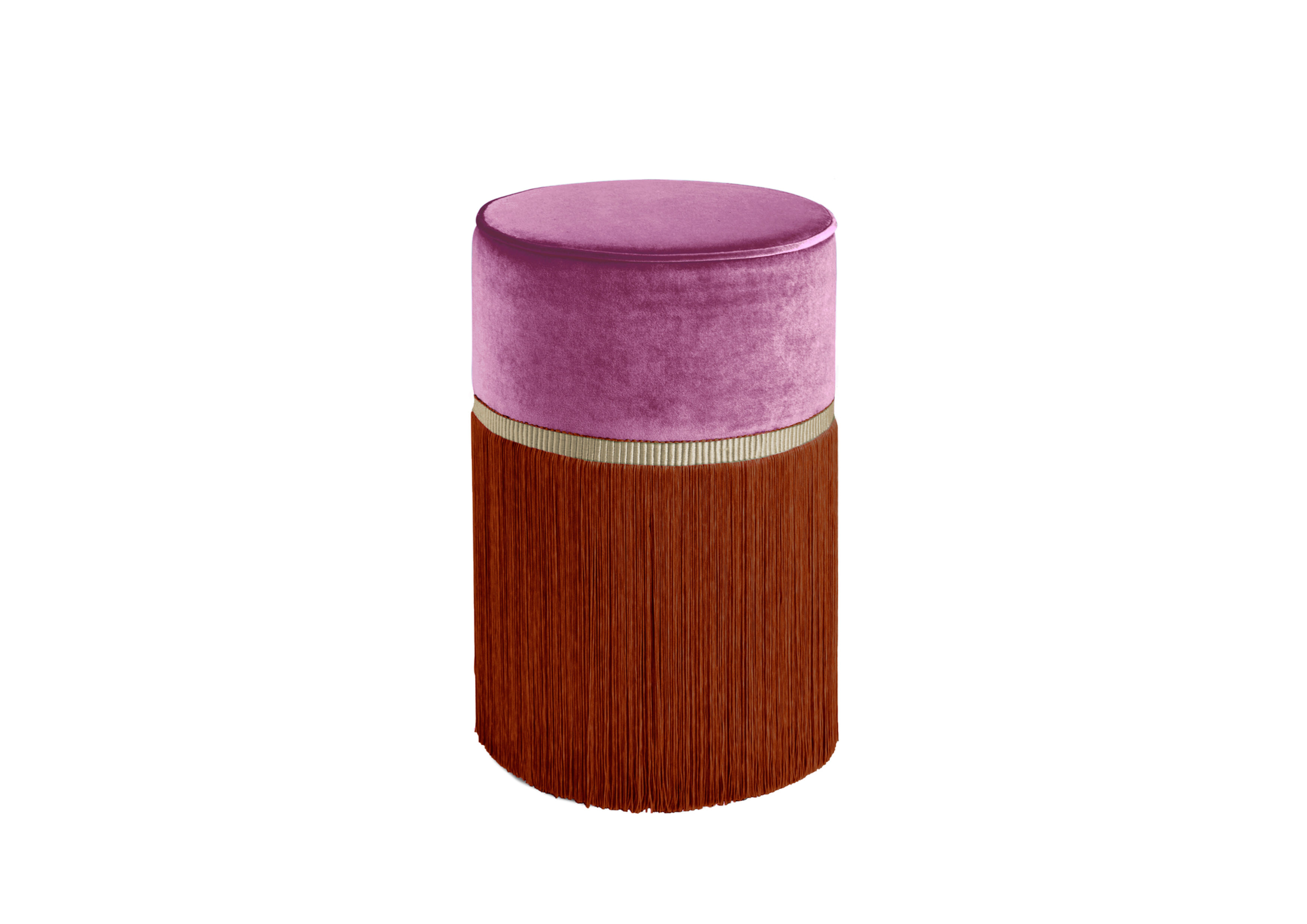 Rose and Cognac Bicolour Pouf 30