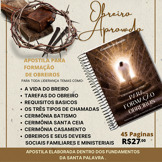 Apostila Formação de obreiros | Palavra que liberta Apostila Formação de obreiros | Palavra que liberta