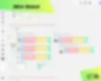Screenshot eines umfangreichen Miro-Boards, das auf Marktanalyse und Mitbewerbervergleich fokussiert ist. Das Board zeigt mehrere Abschnitte, darunter 'Markt & Mitbewerber' und 'Alternative Lösungen', mit einer detaillierten Aufteilung in fünf Vergleichsbereiche für Mitbewerber. Jeder Vergleichsbereich enthält eine Reihe von Karten, farblich kodiert in Gelb, Rosa, Hellblau und Grün, die jeweils verschiedene Aspekte der Mitbewerber darstellen. Zusätzliche kleinere Abschnitte des Boards sind am linken Rand und im unteren Bereich sichtbar, welche weitere Analysen und Daten enthalten.
