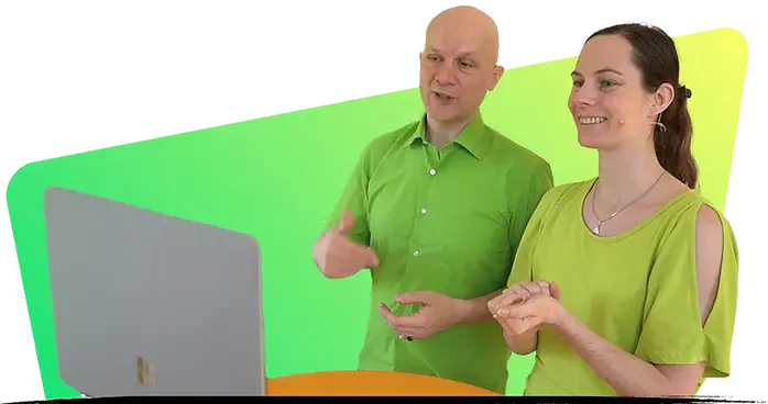 Conny Jost und Sandor Kersting bei einem Online-Workshop – Business-Sparring mit Humor und Struktur