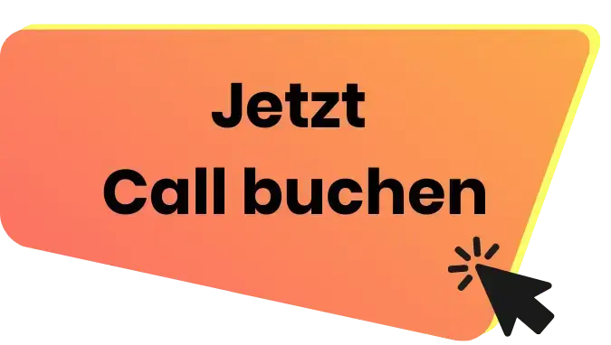 Button mit dem Text "Jetzt Call buchen" und einem Mauszeiger-Symbol, der auf den Button klickt.