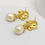Thumbnail: Gold Plated Oak Leaf Earrings with Freshwater Pearl Acorns