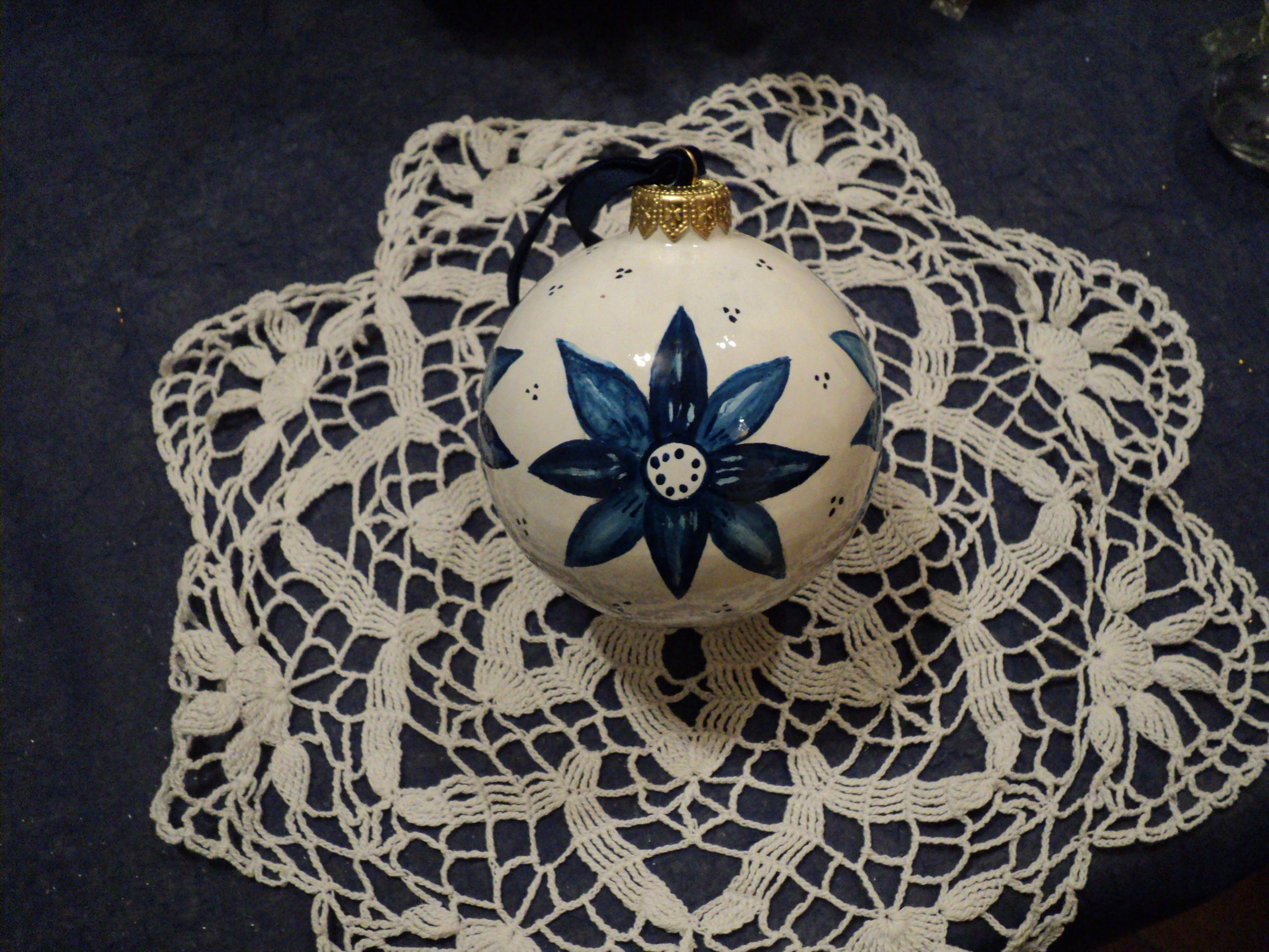 Sfera fiore blu large