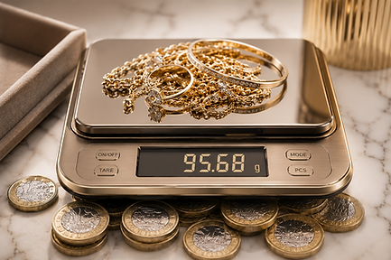 scales with gold