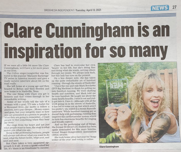 Clare Cunningham has continued support from her home country in Ireland