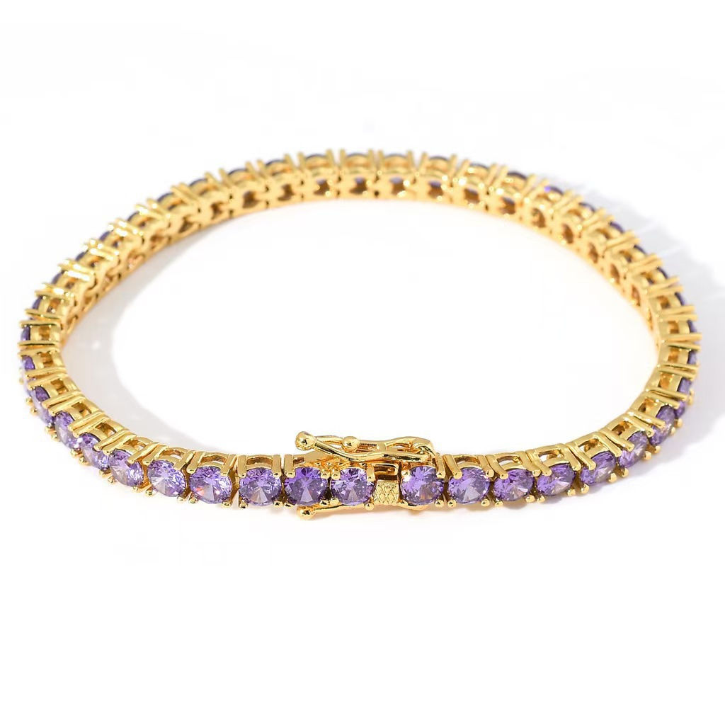 4mm Cubic Zirconia Full Diamond Bracelet Fashion Unisex Jewelry