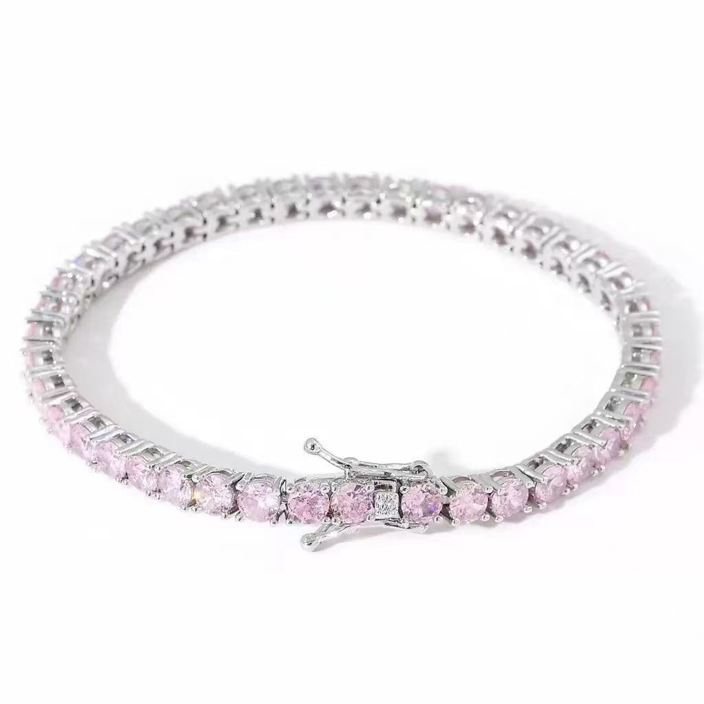 4mm Cubic Zirconia Full Diamond Bracelet Fashion Unisex Jewelry