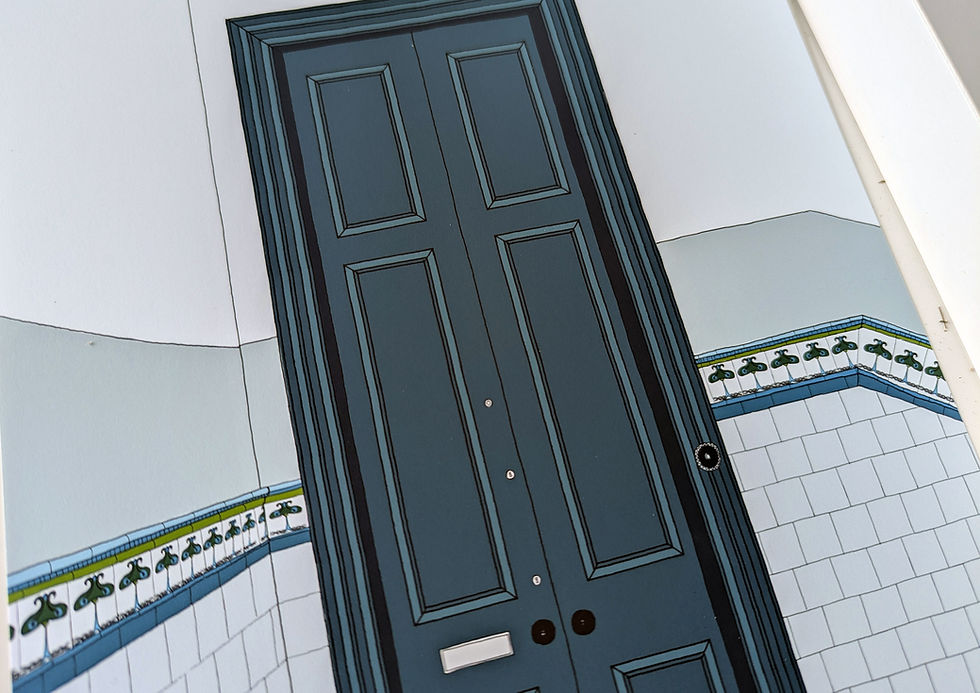 Thumbnail: TENEMENT DOOR IN TEAL BLUE