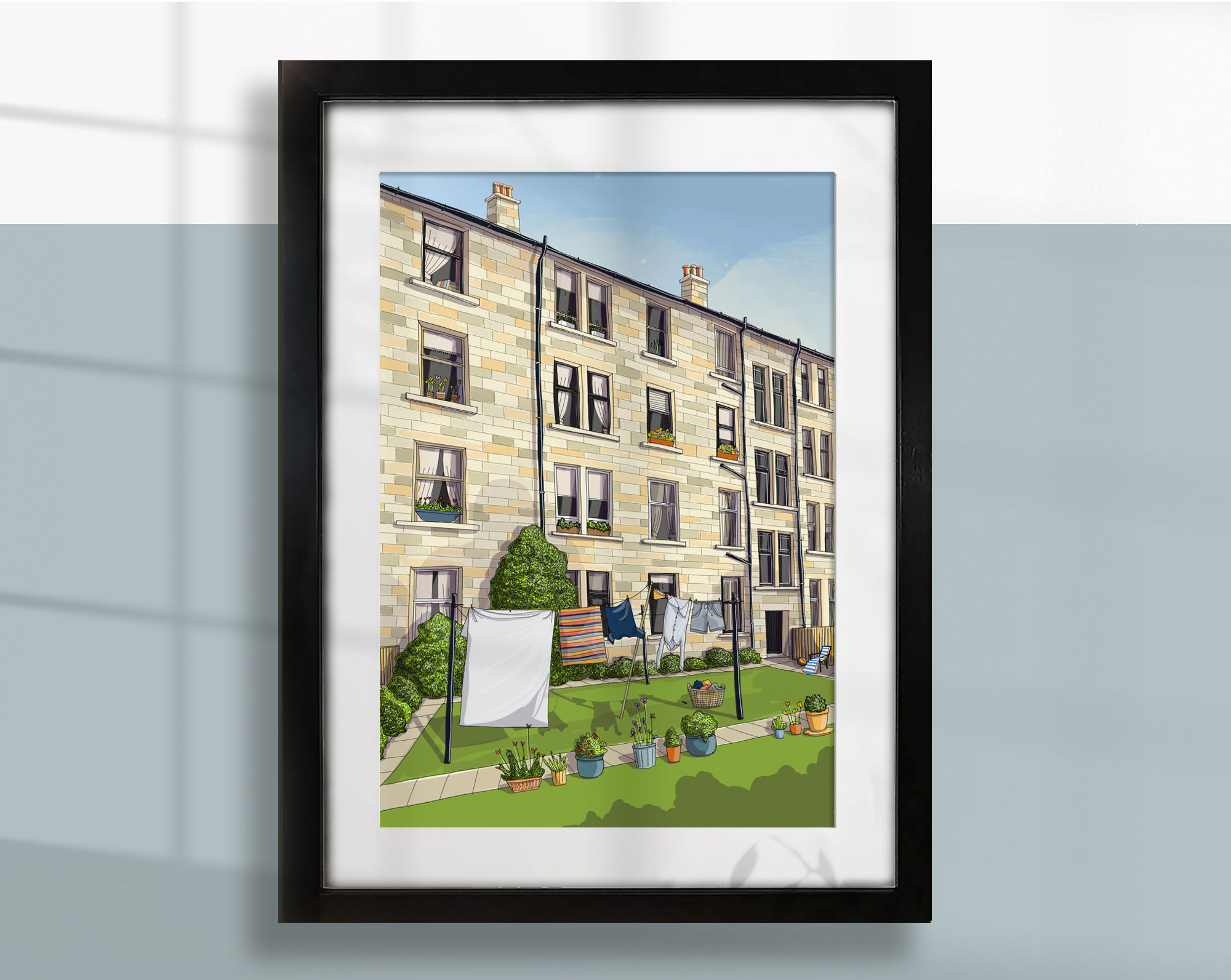 illustration of scottish tenement back court