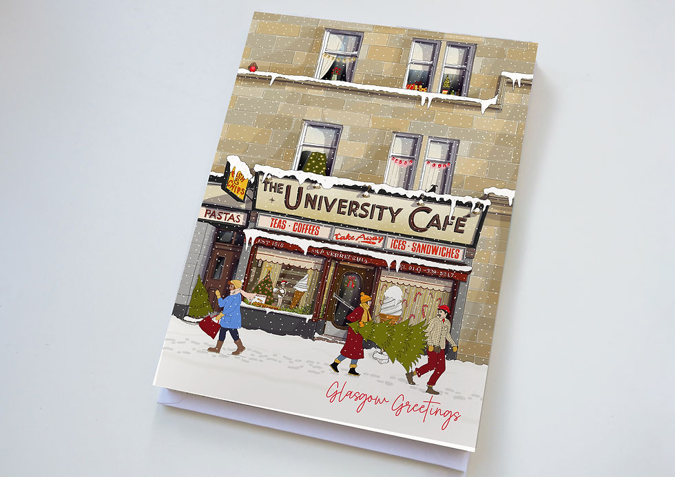 illustrated glasgow christmas cards