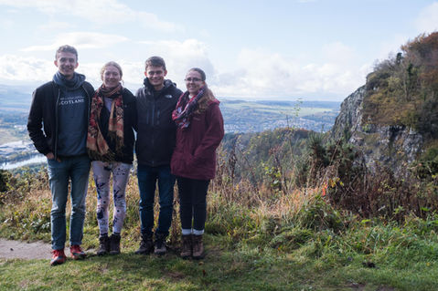 hiking to Kinnoull Tower
