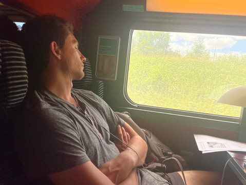 Sleeping on the train