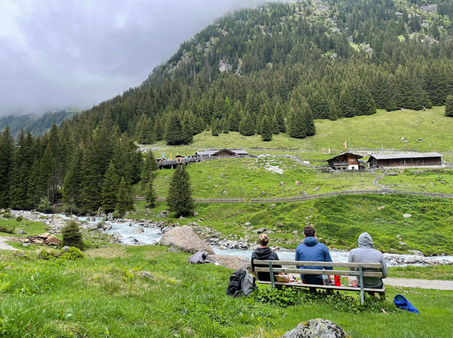 Eating lunch near the Grawa Waterfall, Tirol, Austria