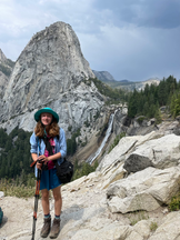 hiking the Mist Trail, Nevada Falls in the background