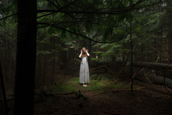 Self portrait photography in forest